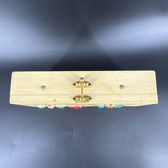 Vintage Enid Collins of Texas GLITTERBUGS Wooden Box Bag Purse 1960s NO HANDLE - Picture 2 of 16